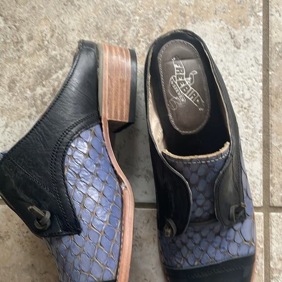 Freebird Malena Leather Oxford Mule Navy Multi - Picture 12 of 16